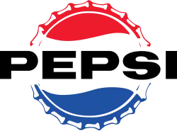 Logotipo da Pepsi de 1962, apresentando a tampa de garrafa que foi a precursora do Globo