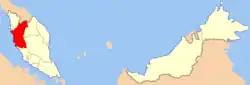 Localização de Peraque na Malásia