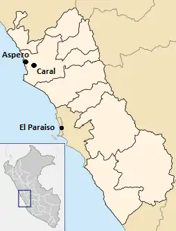 Localização de Caral