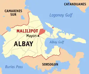 Malilipot na Albay Coordenadas : 13°19'N, 123°44'E