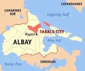 Tabaco na Albay Coordenadas : 13°21'N, 123°44'E