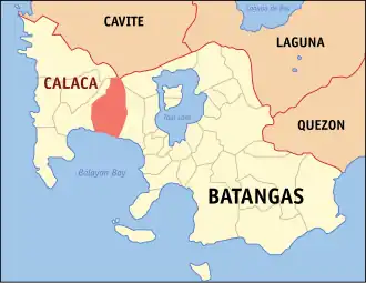 Calaca na Batangas Coordenadas : 13°55'48"N, 120°48'47"E