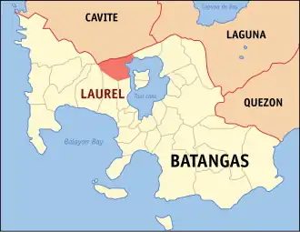 Laurel na Batangas Coordenadas : 14°3'1.37"N, 120°55'56.38"E