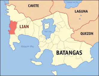 Lian na Batangas Coordenadas : 14°2'N, 120°39'E