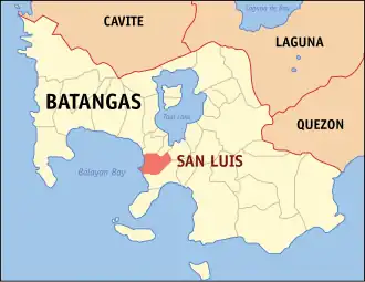San Luis na Batangas Coordenadas : 13°50'N, 120°56'E
