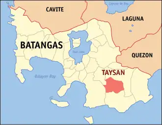 Taysan na Batangas Coordenadas : 13°47'N, 121°12'E