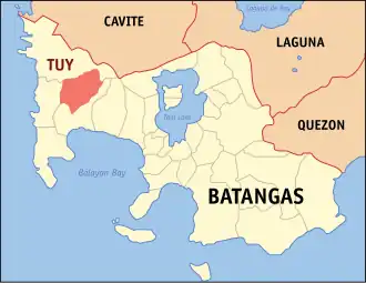 Tuy na Batangas Coordenadas : 14°1'N, 120°44'E