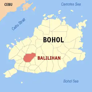 Balilihan na Bohol Coordenadas : 9°45'N, 123°58'E