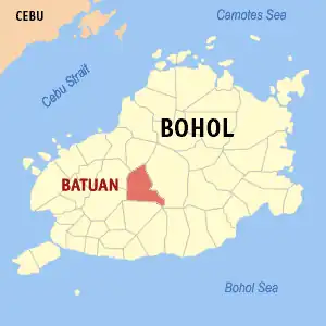 Batuan na Bohol Coordenadas : 9°48'N, 124°8'E