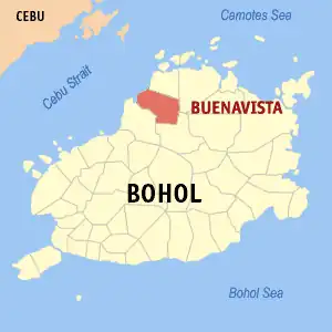 Buenavista na Bohol Coordenadas : 10°5'N, 124°7'E