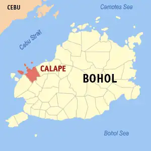 Calape na Bohol Coordenadas : 9°53'N, 123°53'E