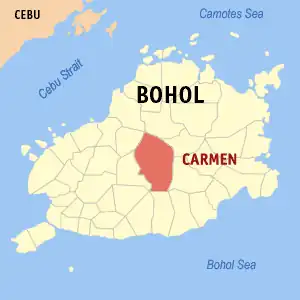 Carmen na Bohol Coordenadas : 9°49'N, 124°12'E