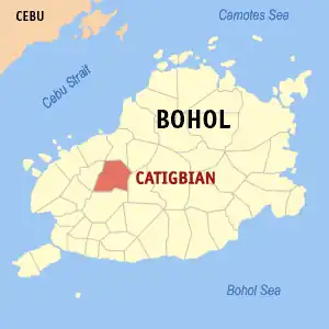 Catigbian na Bohol Coordenadas : 9°50'N, 124°2'E