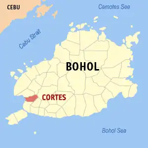 Cortes na Bohol Coordenadas : 9°43'N, 123°53'E