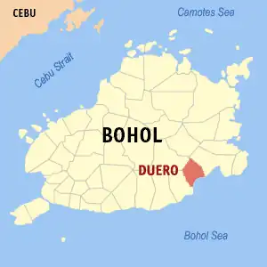Duero na Bohol Coordenadas : 9°43'N, 124°24'E