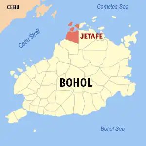 Getafe na Bohol Coordenadas : 10°9'N, 124°9'E
