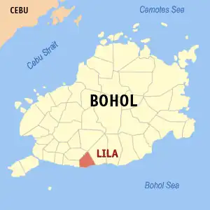 Lila na Bohol Coordenadas : 9°36'N, 124°6'E