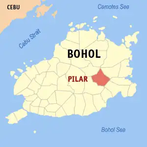 Pilar na Bohol Coordenadas : 9°50'N, 124°20'E