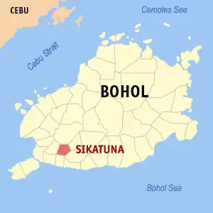 Sikatuna na Bohol Coordenadas : 9°41'N, 123°58'E