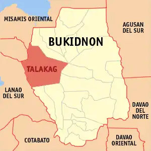 Talakag na Bukidnon Coordenadas : 8°13'55"N, 124°36'9"E