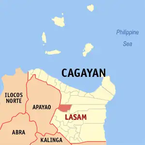Lasam na Cagayan Coordenadas : 18°4'N, 121°36'E