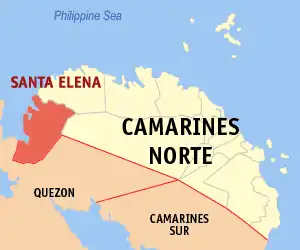 Santa Elena na Camarines Norte Coordenadas : 14°10'47"N, 122°23'31"E