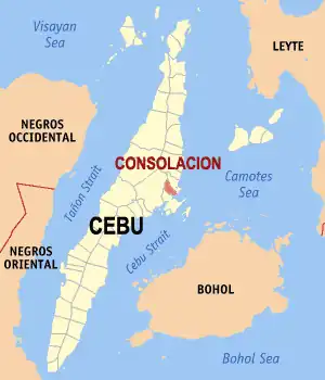Consolacion na Cebu Coordenadas : 10°24'N, 123°57'E