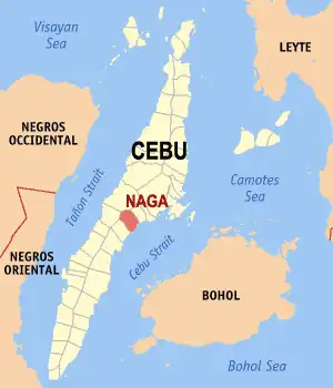 Naga na Cebu Coordenadas : 10°13'N, 123°45'E