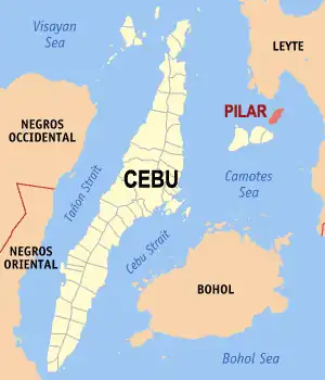 Pilar na Cebu Coordenadas : 10°48'25"N, 124°33'54"E