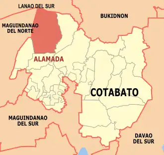 Alamada na Cotabato Coordenadas : 7°23'12.56"N, 124°33'12.41"E