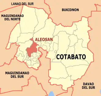 Aleosan na Cotabato Coordenadas : 7°9'30.78"N, 124°34'31.57"E