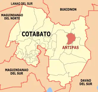 Antipas na Cotabato Coordenadas : 7°14'58.46"N, 125°3'19.41"E
