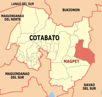 Magpet na Cotabato Coordenadas : 7°6'10.50"N, 125°7'27.58"E