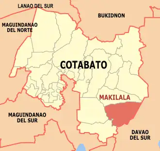 Makilala na Cotabato Coordenadas : 6°57'37.41"N, 125°5'21.11"E