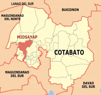 Midsayap na Cotabato Coordenadas : 7°11'N, 124°32'E