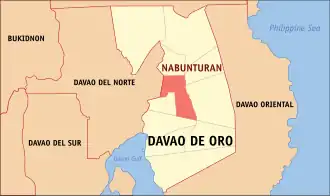 Nabunturan na Dábau de Ouro Coordenadas : 7°36'12.29"N, 125°58'1.37"E