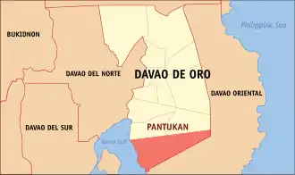 Pantukan na Dábau de Ouro Coordenadas : 7°7'37"N, 125°53'51"E