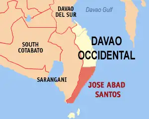 Jose Abad Santos na Dábau Ocidental Coordenadas : 5°54'45.44"N, 125°38'39.62"E