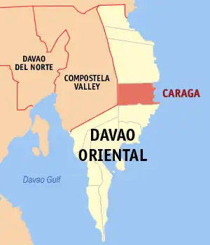 Caraga na Dábau Oriental Coordenadas : 7°19'42"N, 126°33'57"E