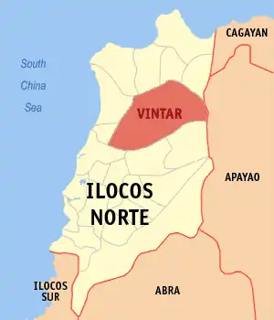 Vintar na Ilocos Norte Coordenadas : 18°13'50"N, 120°38'56"E