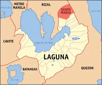 Santa Maria na Laguna Coordenadas : 14°28'30"N, 121°25'30"E