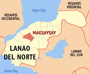Magsaysay na Lanao do Norte Coordenadas : 8°2'N, 123°55'E