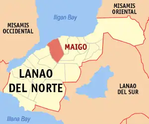 Maigo na Lanao do Norte Coordenadas : 8°9'35.00"N, 123°57'32.78"E