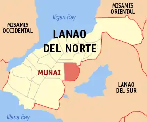 Munai na Lanao do Norte Coordenadas : 8°4'42.67"N, 124°3'7.24"E