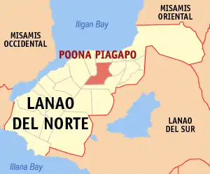Poona Piagapo na Lanao do Norte Coordenadas : 8°8'4.74"N, 124°7'4.50"E