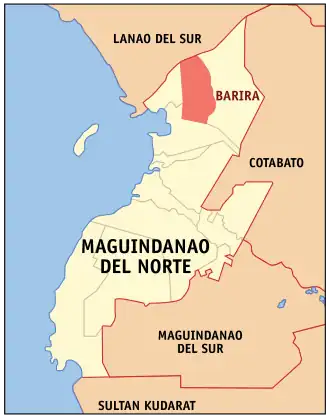 Barira na Maguindanao do Norte Coordenadas : 7°28'14"N, 124°21'22"E