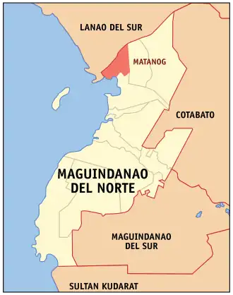 Matanog na Maguindanao do Norte Coordenadas : 7°28'0.74"N, 124°15'32.54"E