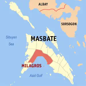 Milagros na Masbate Coordenadas : 12°13'9"N, 123°30'32"E