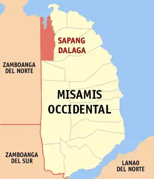 Sapang Dalaga na Misamis Ocidental Coordenadas : 8°33'N, 123°34'E
