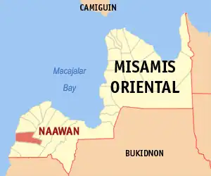 Naawan na Misamis Oriental Coordenadas : 8°26'0"N, 124°18'0"E